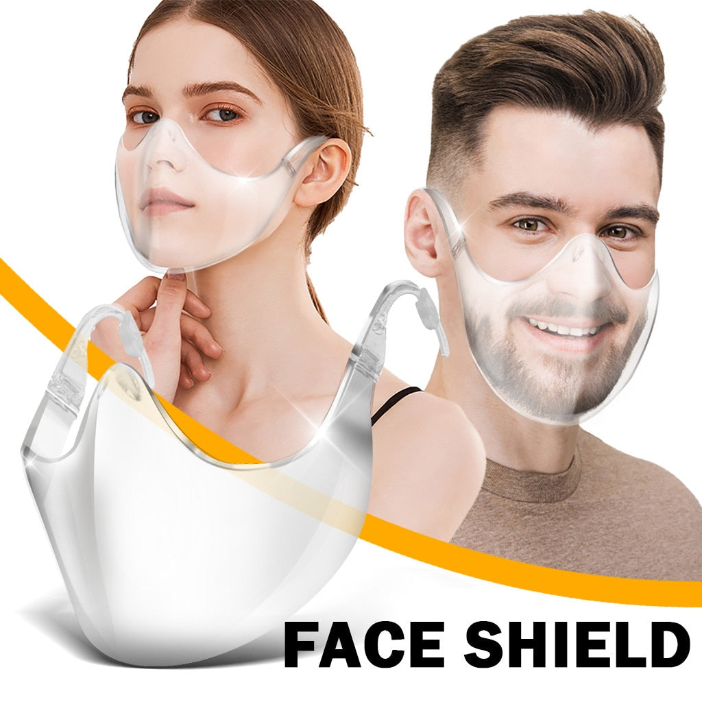 Fast Delivery Masque Máscara 2020 Durable Mask Face Shield Combine Plastic Reusable Clear Face Mask Bandage